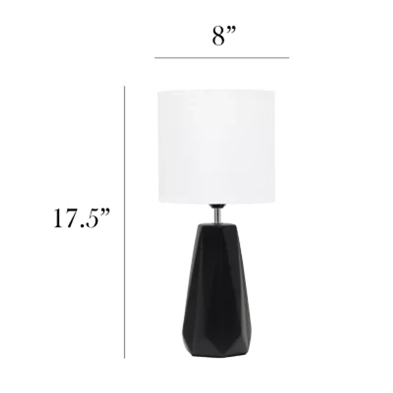 All the Rages Simple Designs Prism Ceramic Table Lamp