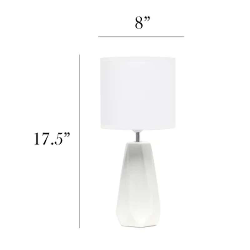 All the Rages Simple Designs Prism Ceramic Table Lamp