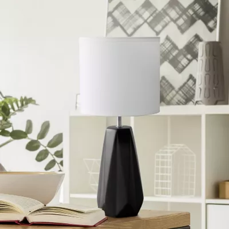 All the Rages Simple Designs Prism Ceramic Table Lamp