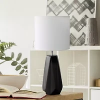 All the Rages Simple Designs Prism Ceramic Table Lamp