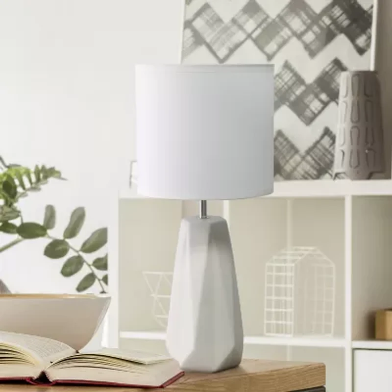 All the Rages Simple Designs Prism Ceramic Table Lamp