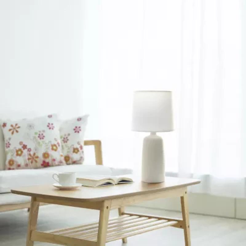 All the Rages Simple Designs Textured Linear Ceramic Table Lamp