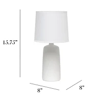 All the Rages Simple Designs Textured Linear Ceramic Table Lamp
