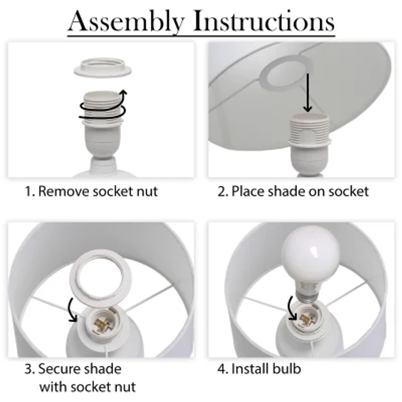 All the Rages Simple Designs Textured Linear Ceramic Table Lamp