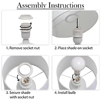 All the Rages Simple Designs Textured Linear Ceramic Table Lamp