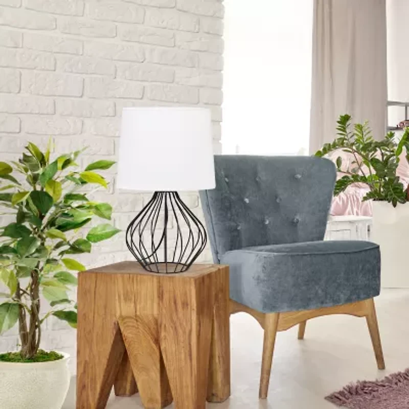 All the Rages Simple Designs Geometrically Wired Iron Table Lamp