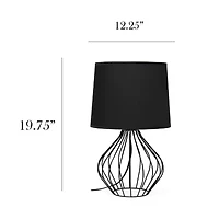 All the Rages Simple Designs Geometrically Wired Iron Table Lamp