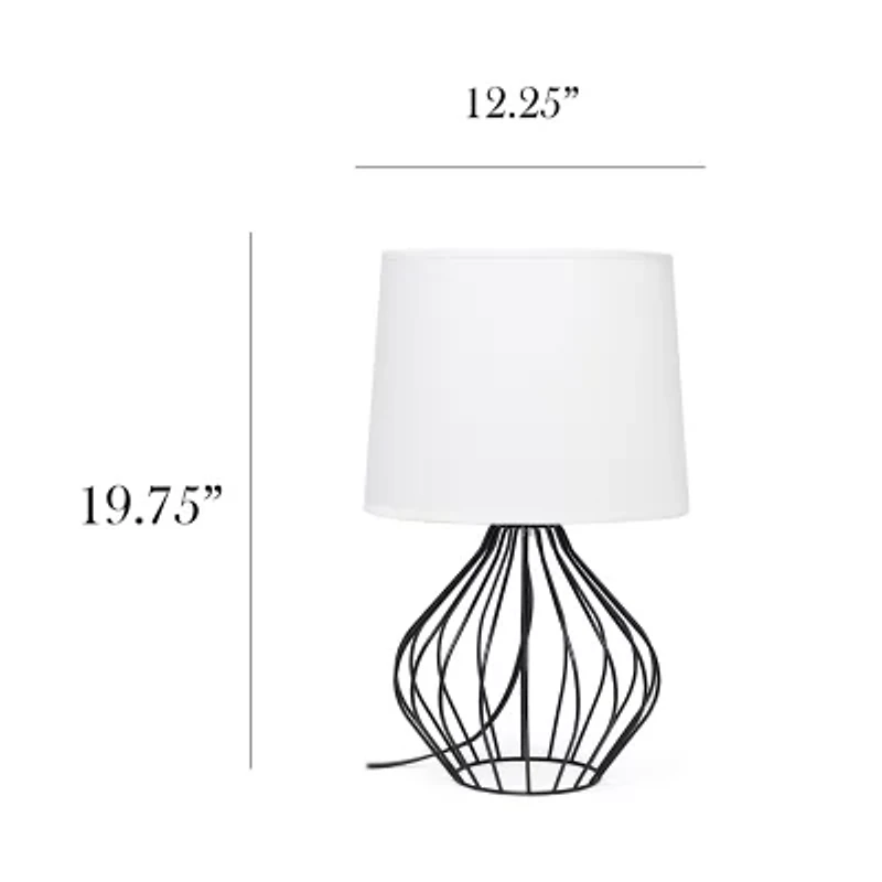 All the Rages Simple Designs Geometrically Wired Iron Table Lamp