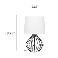 All the Rages Simple Designs Geometrically Wired Iron Table Lamp