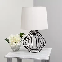 All the Rages Simple Designs Geometrically Wired Iron Table Lamp