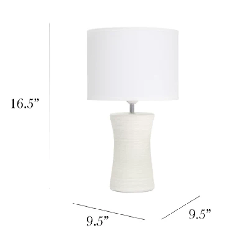 All the Rages Simple Designs Hourglass Ceramic Table Lamp