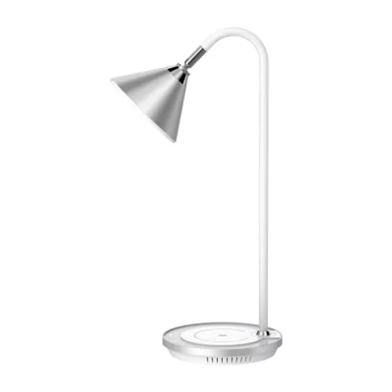 Sheffield Labs 18.9" Lucas Matte White & Chrome Led Desk Lamp