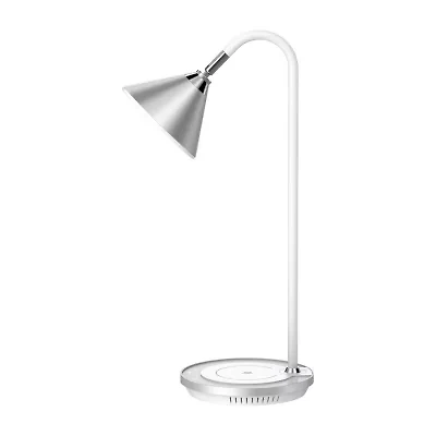Sheffield Labs 18.9" Lucas Matte White & Chrome Led Desk Lamp
