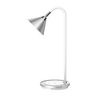 Sheffield Labs 18.9" Lucas Matte White & Chrome Led Desk Lamp