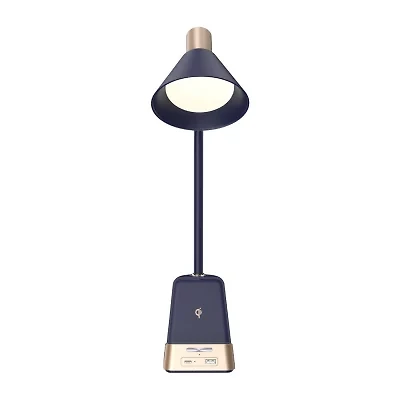 Sheffield Labs 18" James Matte Blue & Gold Led Desk Lamp