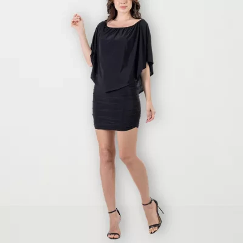 24seven Comfort Apparel Womens Short Sleeve Sheath Dress