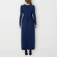 24seven Comfort Apparel Womens Long Sleeve Maxi Dress
