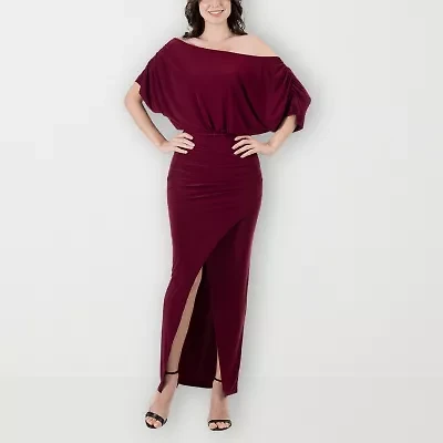 24seven Comfort Apparel Womens Boat Neck Short Sleeve Maxi Dress