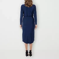 24seven Comfort Apparel Womens Long Sleeve Maxi Dress