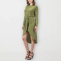 24seven Comfort Apparel Womens Long Sleeve Maxi Dress