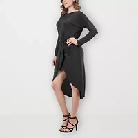 24seven Comfort Apparel Womens Long Sleeve Maxi Dress