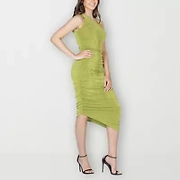 24seven Comfort Apparel Womens Sleeveless Midi Party Dress