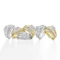 G / Si1-Si2) Womens 1 1/2 CT. T.W. Lab Grown White Diamond 10K White Gold Side Stone Halo Bridal Set