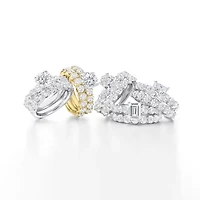 Signature By Modern Bride (G / Si1-Si2) Womens 4 CT. T.W. Lab Grown White Diamond 10K Gold Oval Side Stone Bridal Set
