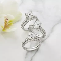 (H-I / SI1-SI2) Signature By Modern Bride Womens 3 CT. T.W. Lab Grown White Diamond 14K Gold Oval Bridal Set