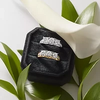 Love Lives Forever (G / Si1-Si2) Womens 1 1/2 CT. T.W. Lab Grown White Diamond 10K Gold Round 3-Stone Engagement Ring