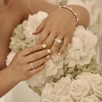 (G-H / Si2-I1) Womens 2MM 1/4 CT. T.W. Lab Grown White Diamond 10K Gold Wedding Band
