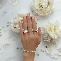 (H-I / Si1-Si2) Womens 1/2 CT. T.W. Lab Grown White Diamond 10K Gold Wedding Band