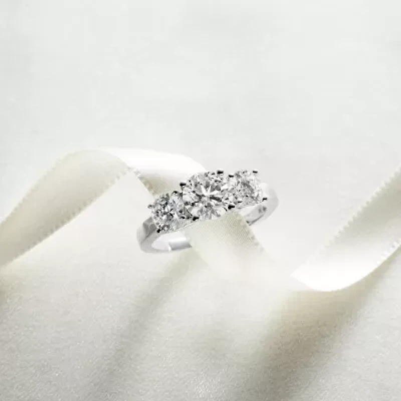 CT. T.W. Lab-Grown (G / SI1-SI2) Diamond Round 3-Stone Engagement Ring 14K Gold