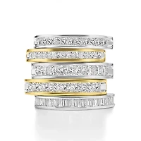 (F / Si2) Womens 1 CT. T.W. Lab Grown White Diamond 10K Gold Band
