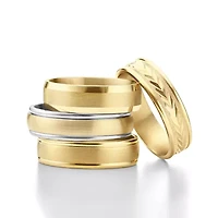 Mens 6MM 10K Two Tone Gold Wedding Band