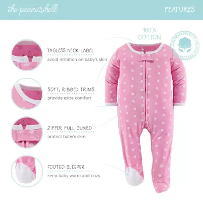 The Peanutshell Floral Love Baby Girls 3-pc. Sleep and Play