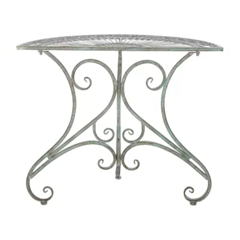 Annalise Patio Semi Circle Iron Console Table