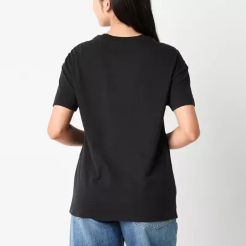 Reina Boyfriend Tee Womens Crew Neck Short Sleeve Regular Fit Juniors Graphic T-Shirt