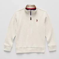 U.S. Polo Assn. Little & Big Kid Boys Mock Neck Long Sleeve Casual Quarter-Zip Pullover