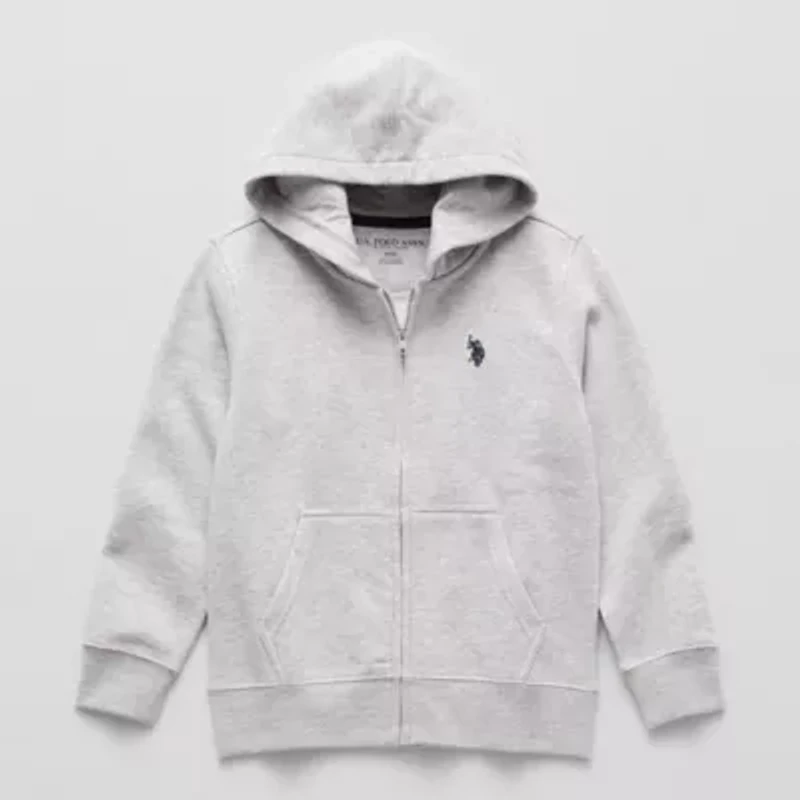 U.S. Polo Assn. Little & Big Kid Boys Long Sleeve Embroidered Fleece Zipper Hoodie