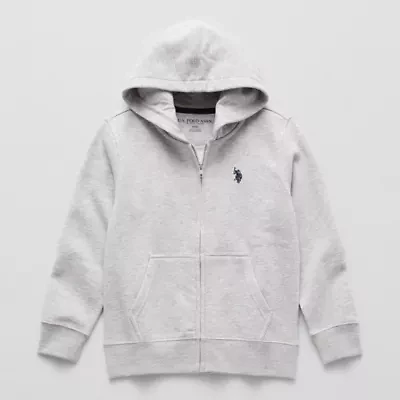 U.S. Polo Assn. Little & Big Kid Boys Long Sleeve Embroidered Fleece Zipper Hoodie