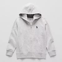 U.S. Polo Assn. Little & Big Kid Boys Long Sleeve Embroidered Fleece Zipper Hoodie