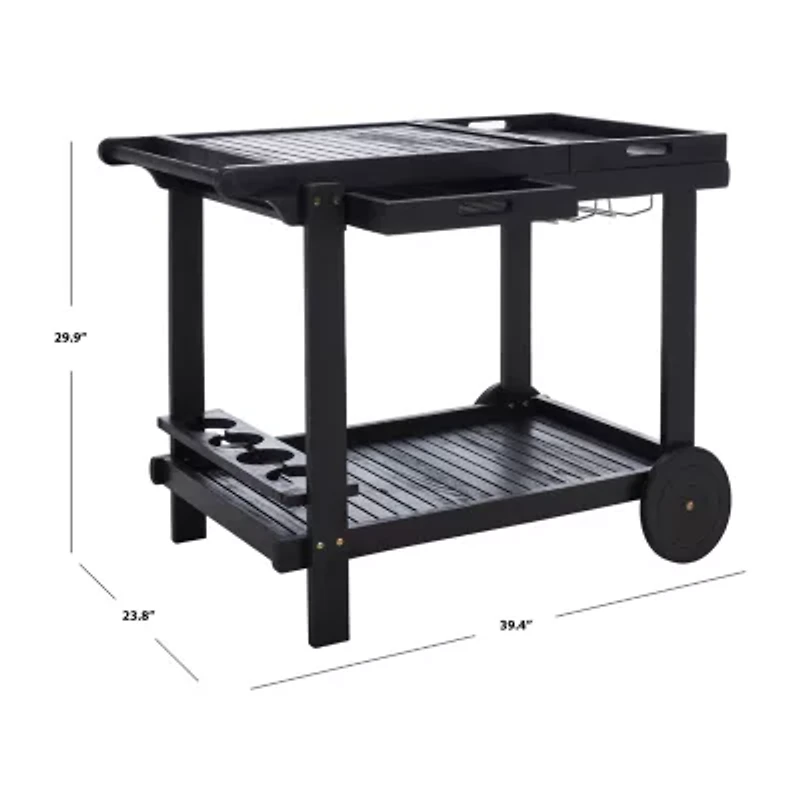Orland Patio Collection Wood-Top Serving Cart