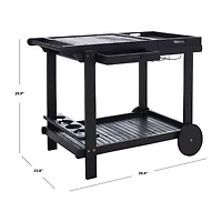 Orland Patio Collection Wood-Top Serving Cart