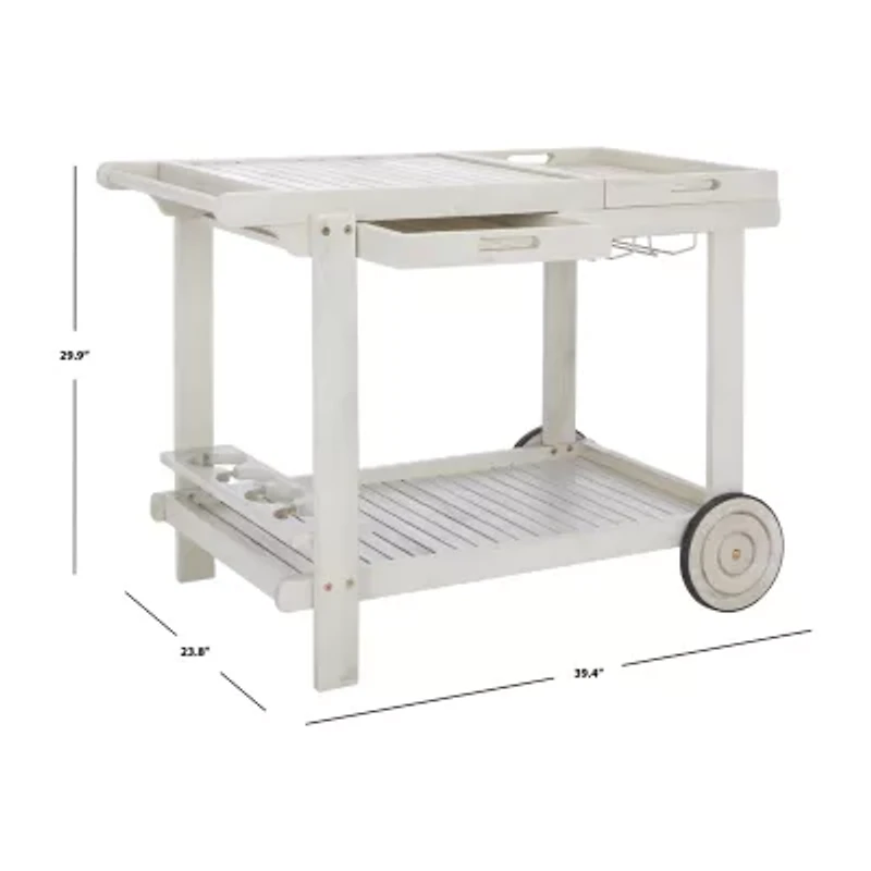 Safavieh Orland Patio Collection Wood-Top Serving Cart