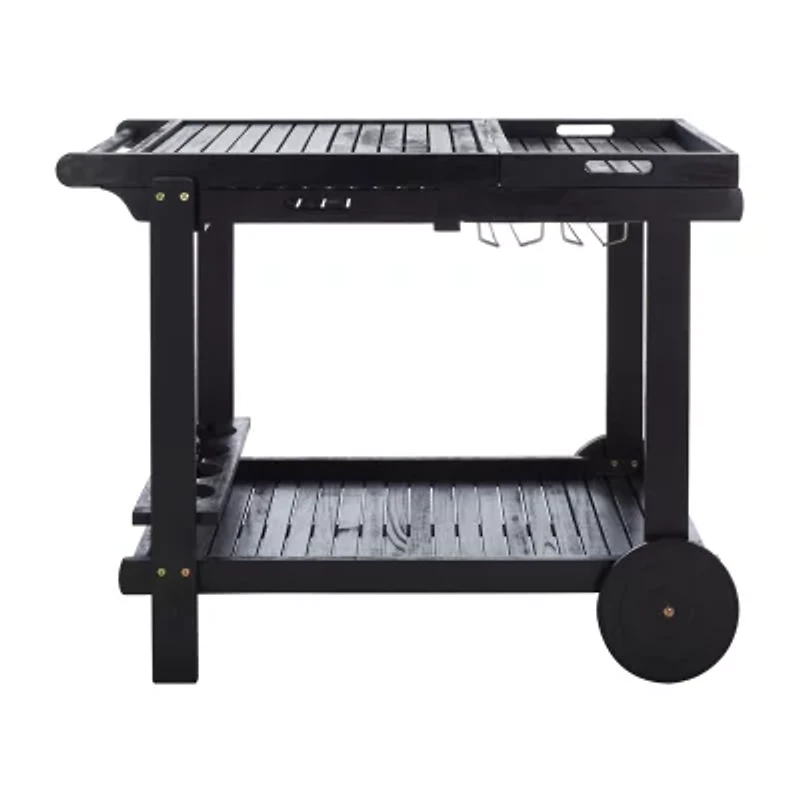 Orland Patio Collection Wood-Top Serving Cart