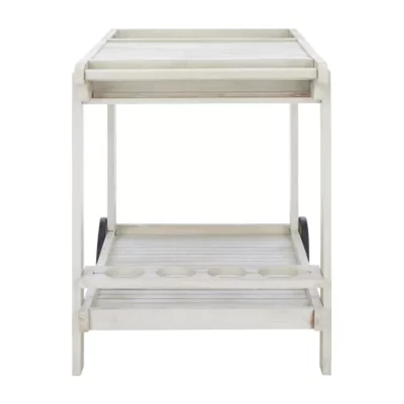 Safavieh Orland Patio Collection Wood-Top Serving Cart