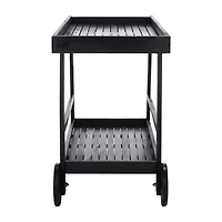 Renzo Patio Collection Wood-Top Serving Cart