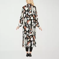 Giovanna Signature Womens Easy-on + Easy-off Long Sleeve Abstract Shirt Dress