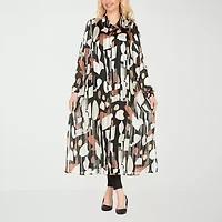 Giovanna Signature Womens Easy-on + Easy-off Long Sleeve Abstract Shirt Dress